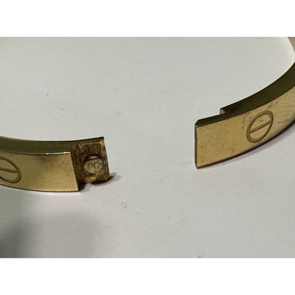 Gold Tone Stainless Steel Love Cross Hinge Bracelet Circle Bangle Metal - Picture 3 of 8